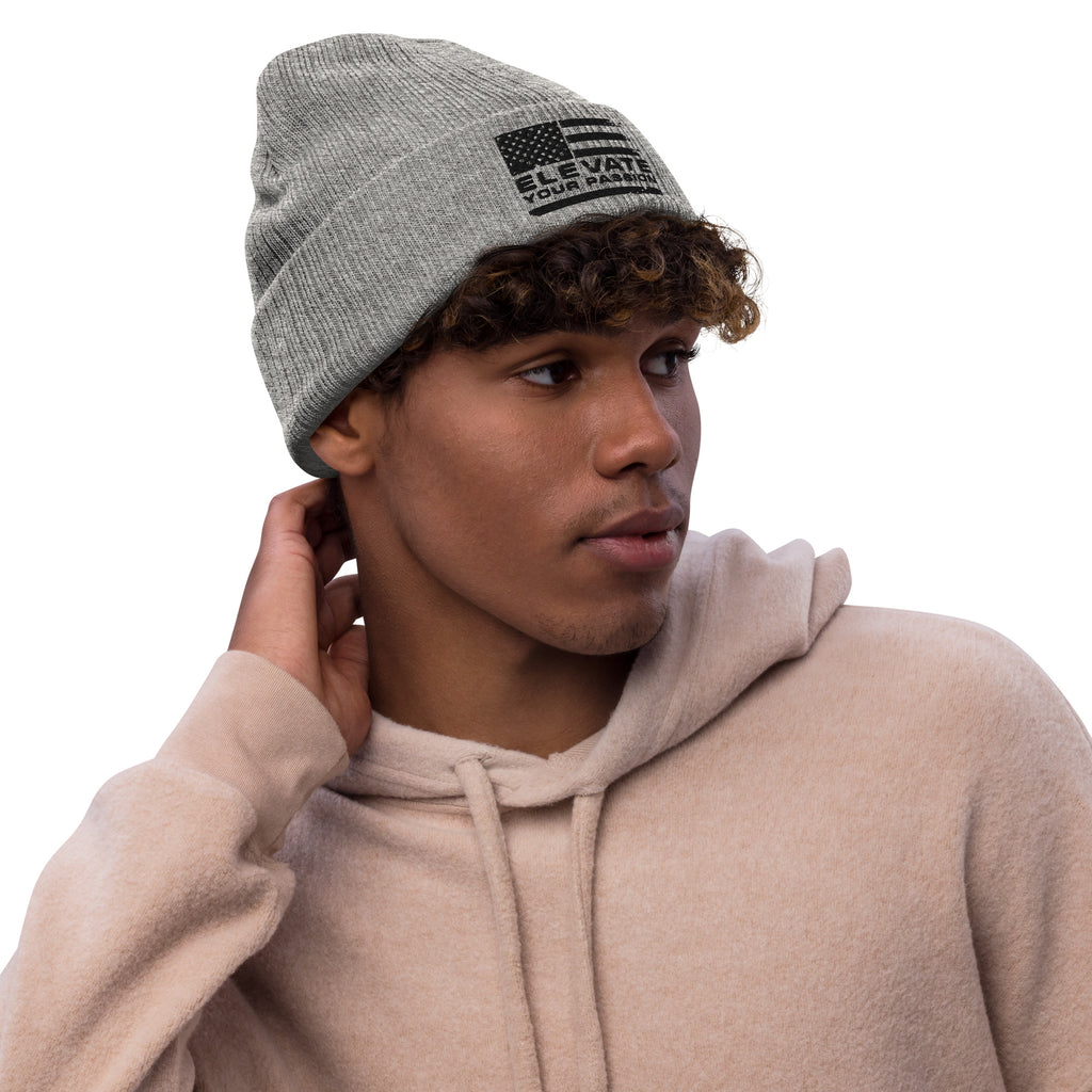 Ribbed knit beanie-Elevate Your Passion America | Be Proud Of Your Country