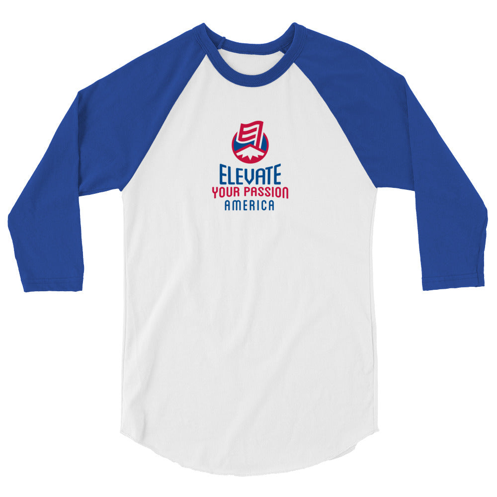 3/4 sleeve raglan shirt-Elevate Your Passion America | Be Proud Of Your Country