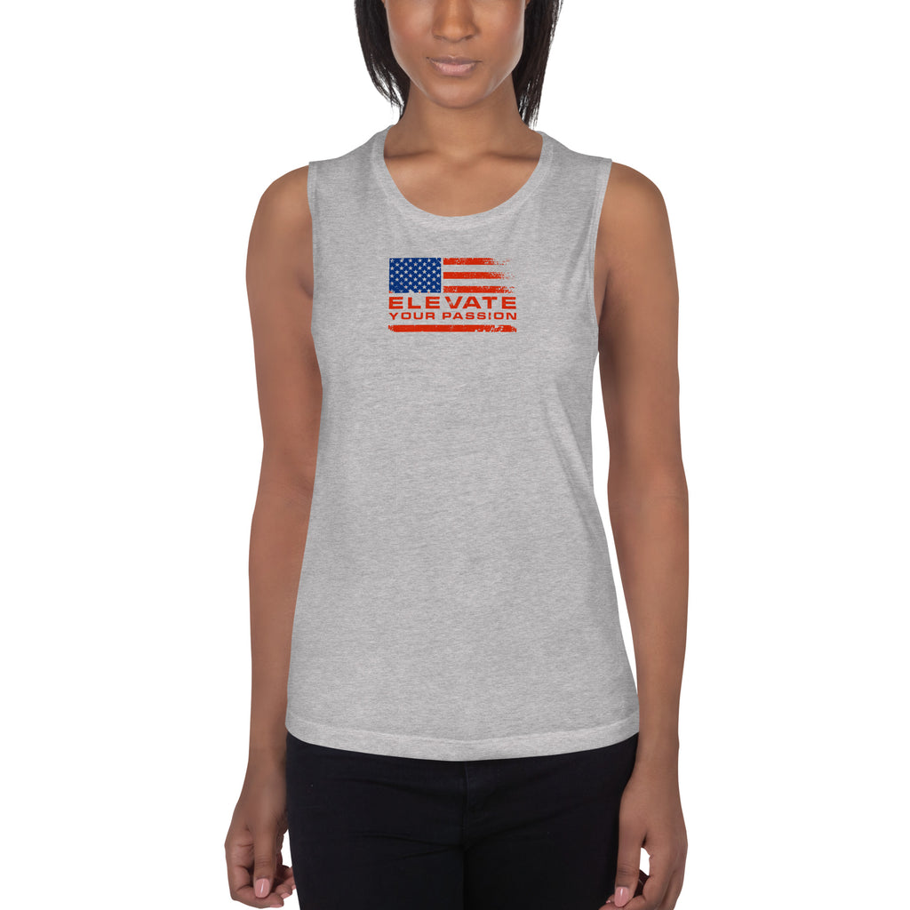 Ladies’ Muscle Tank-Elevate Your Passion America | Be Proud Of Your Country