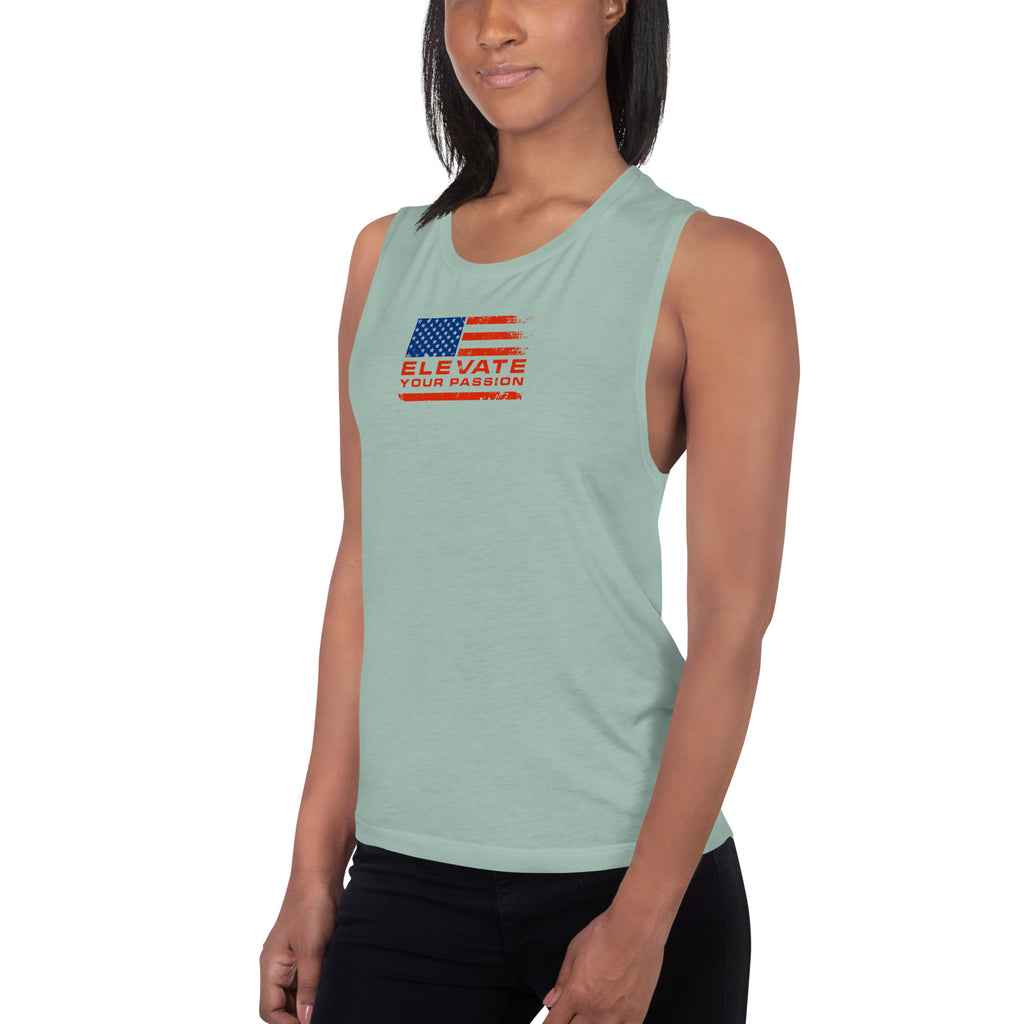 Ladies’ Muscle Tank-Elevate Your Passion America | Be Proud Of Your Country