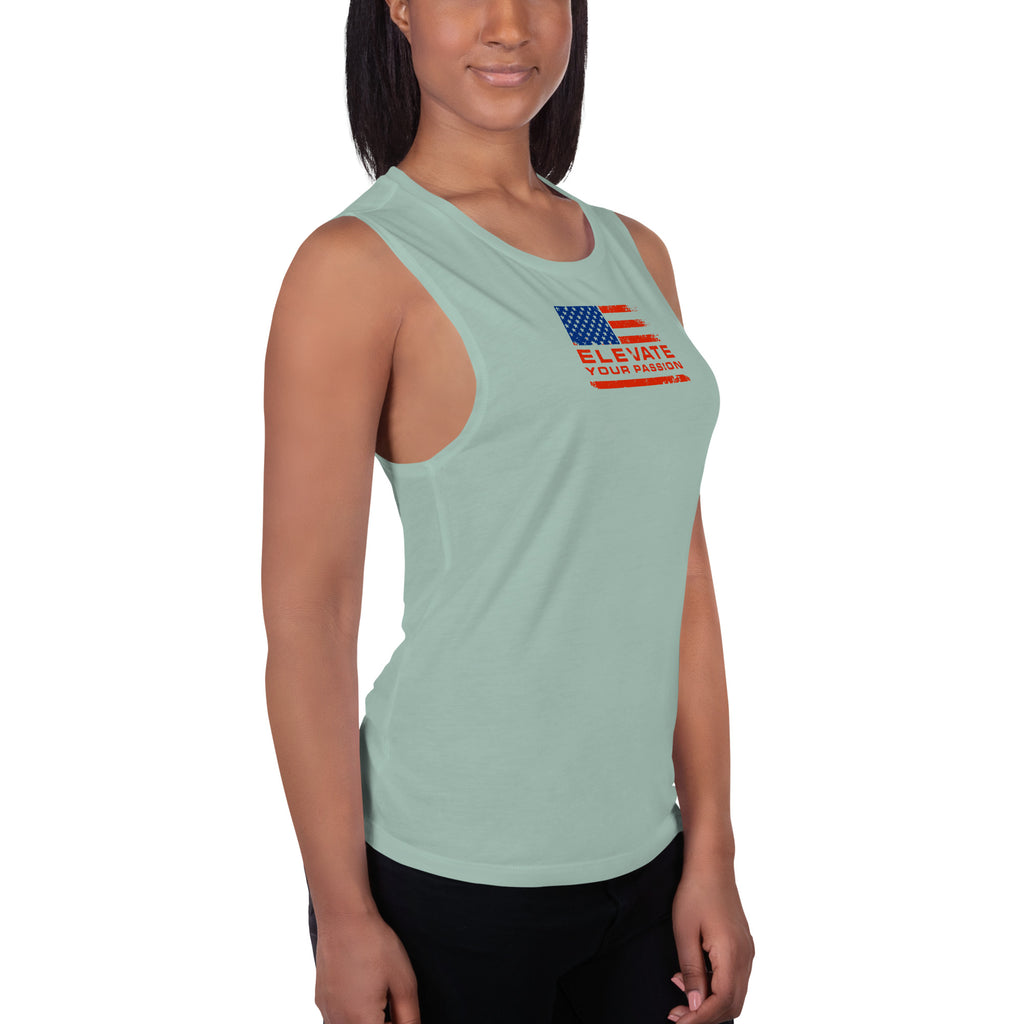 Ladies’ Muscle Tank-Elevate Your Passion America | Be Proud Of Your Country