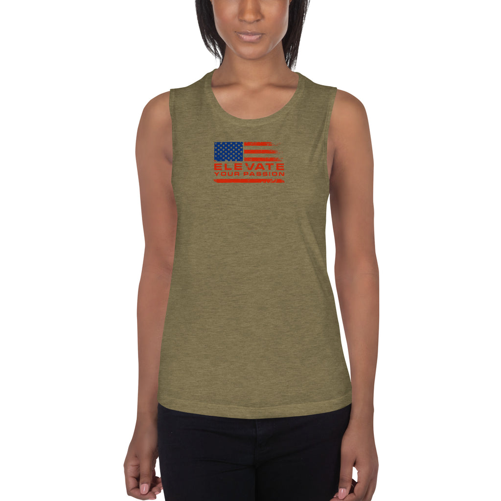 Ladies’ Muscle Tank-Elevate Your Passion America | Be Proud Of Your Country