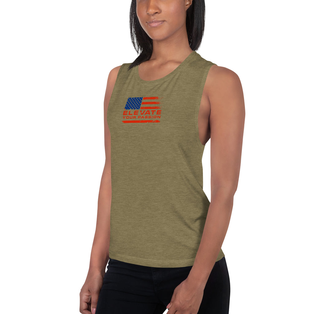 Ladies’ Muscle Tank-Elevate Your Passion America | Be Proud Of Your Country