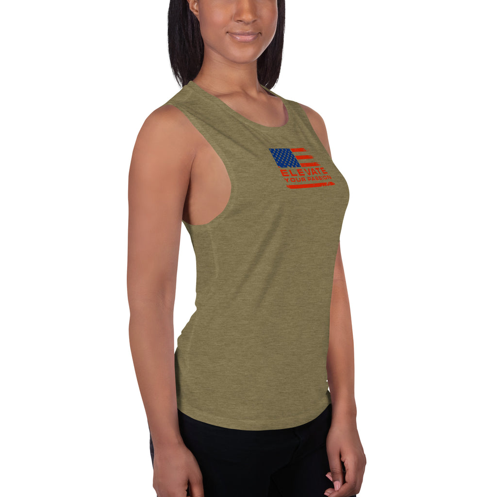 Ladies’ Muscle Tank-Elevate Your Passion America | Be Proud Of Your Country