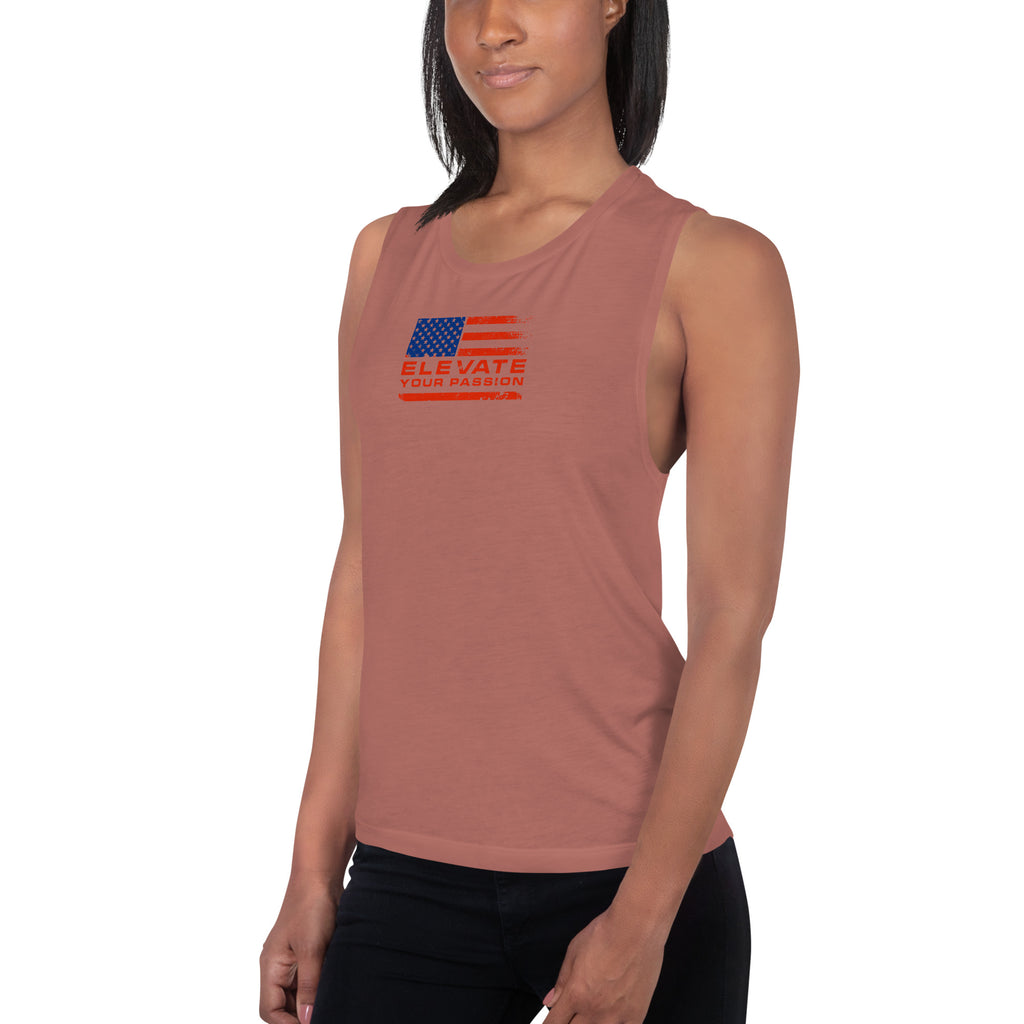 Ladies’ Muscle Tank-Elevate Your Passion America | Be Proud Of Your Country