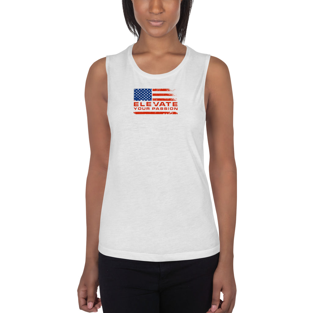 Ladies’ Muscle Tank-Elevate Your Passion America | Be Proud Of Your Country